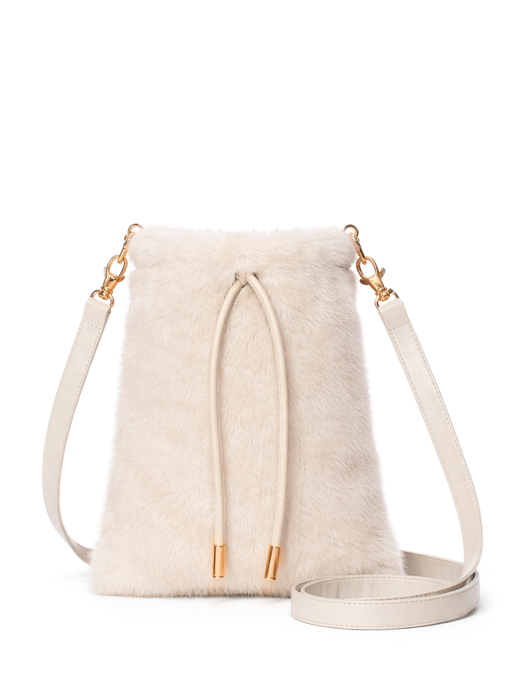 BORSA A SACCO FAUX FUR MINK EFFECT,100%PL,MADE IN PRC